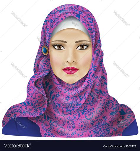 Girl In Hijab Royalty Free Vector Image Vectorstock