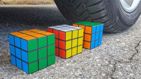 Experiment Mobil Vs Rubik Warna Warni Menghancurkan Benda Renyah