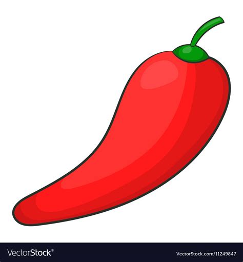 Red Chilli Pepper Icon Cartoon Style Royalty Free Vector