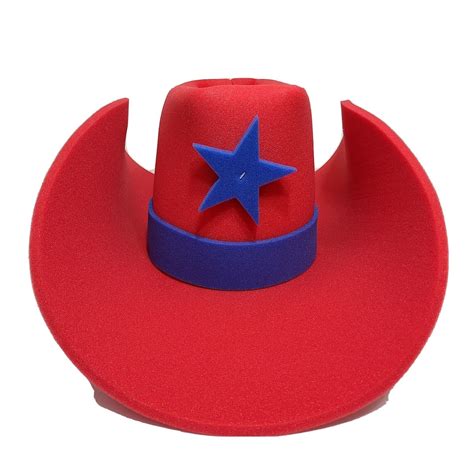 Jumbo Foam Big Large Cowboy Western Oversized Costume Hat Red Blue 30