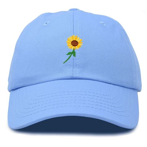 Dalix Dalix Sunflower Hat Womens Floral Baseball Cap In Light Blue