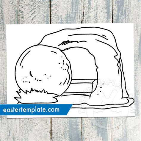 Jesus Empty Tomb Coloring Page Easter Template