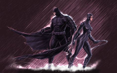 Download Batman Catwoman Art For Phone Wallpaper