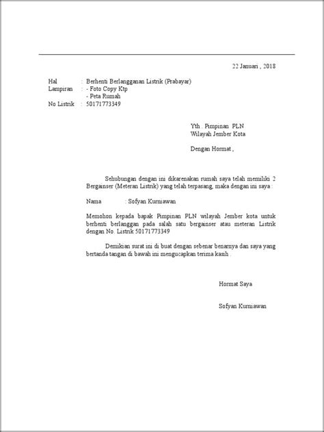 Contoh Surat Permohonan Pemasangan Pipa Pdam Imagesee