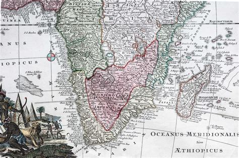 Ancient Geographical Map Of Africa Original Antique Map Paul Bert