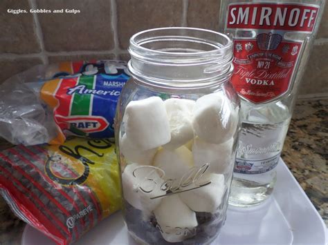 S Mores Martini With Diy Chocolate Marshmallow Infused Vodka Giggles Gobbles And Gulps