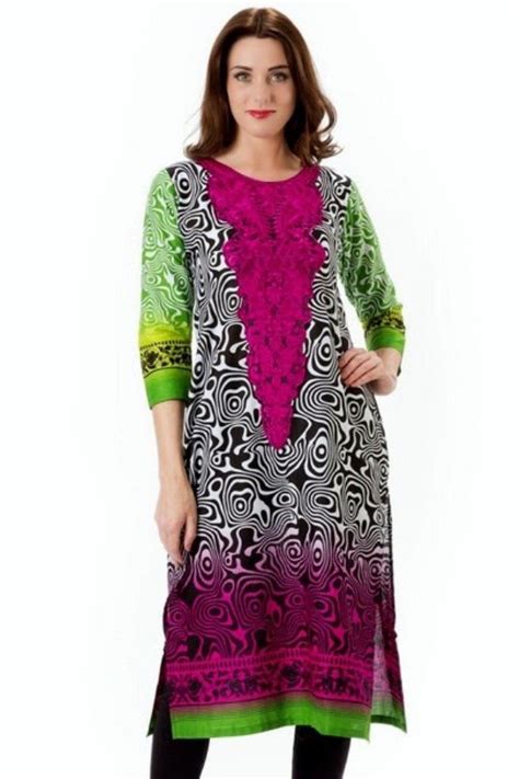 It can be worn anytime, either. Latest Kurti Collection 2014 for Eid | Long Kurti with ...