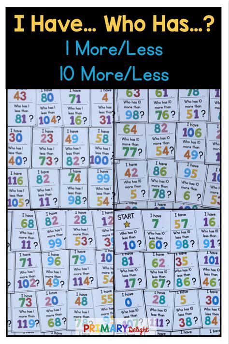 Number Sense Games With 10 More And 10 Less Using I Have Who Has Math