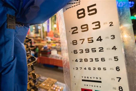 Eye Testing And Eye Exam Chart At Glasses Shopthailand Stock Photo