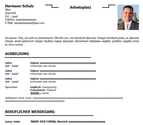 Cv Allemand In Word Format