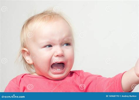 Portrait Of Screaming Young Baby Stock Photo Image Of Cute Illness