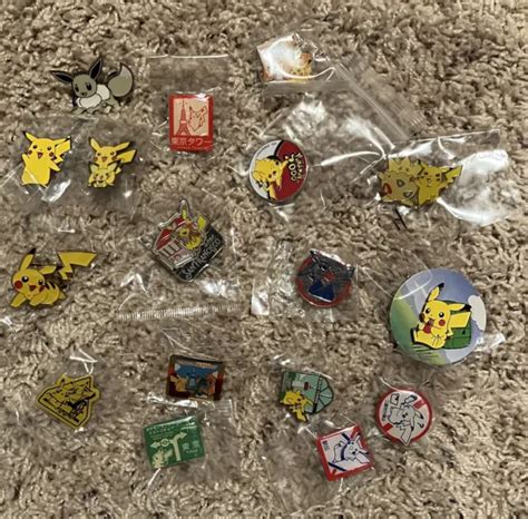 Pokemon Pikachu 17 Pins Bulk Lot Japan Center Gacha Eevee And Charizard 15900 Picclick