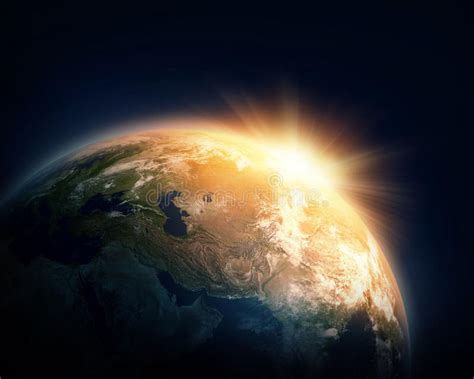 Tierra Y Sol Del Planeta Stock De Ilustración Ilustración De Espacio