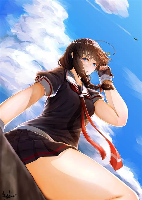 Anime Chicas Anime Kantai Collection Shigure Kancolle Cabello