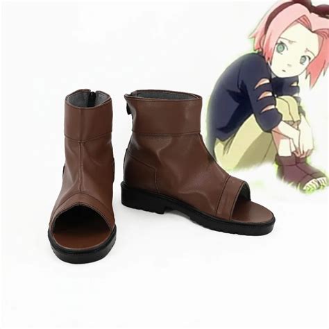 Anime Shoes Naruto Sakura Haruno Childhood Cosplay Boots For Women Men