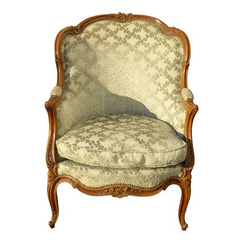 Antique Carved French Louis Xv Style Barrel Back Bergere Chair Chairish