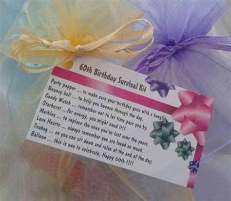 little bag of bits 60th survival kit female by cheerupcrafts 60th birthday cards birthday