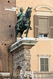Statue of Marquis Niccolo III D´Este at Palazzo Municipale/ Town Hall ...