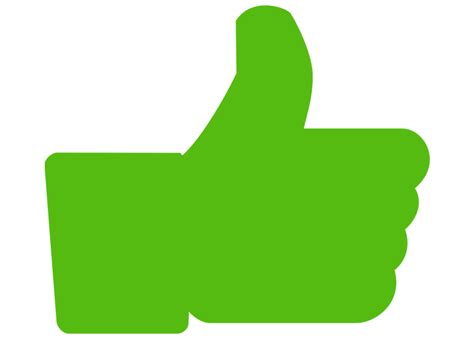 Thumb Signal Facebook Social Media Green Clip Art Thumbs Up Png