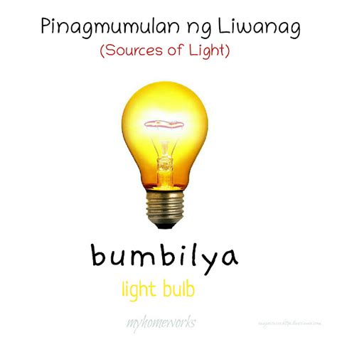 My Homeworks Pinagmumulang Ng Liwanag Sources Of Ligth