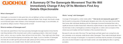 Clickhole On Gamergate Ethics Actually Its About Ethics Know Your Meme