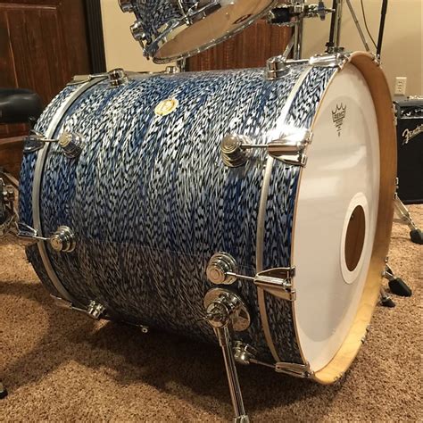 Dw Collectors Series 4 Piece Drum Kit Blue Silk Onyx Reverb