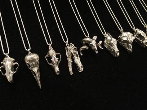 Sterling Silver Animal Skull Pendants From Fire And Bone Grunge