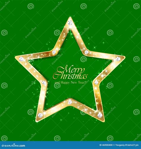 Christmas Star On Green Background Stock Vector Illustration Of