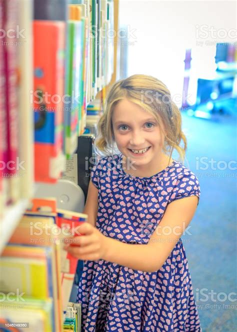 Library Girl Stock Photo Download Image Now 6 7 Years Alphabetical