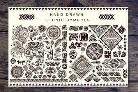 Set Of Ethnic Ornaments And Symbols Custom Designed