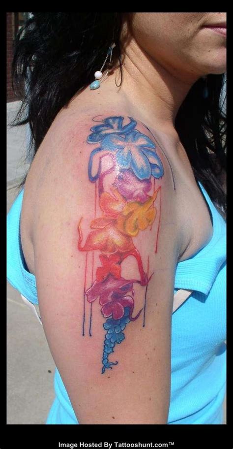 Colorful Abstract Flower Tattoo On Shoulder Entertainmentmesh