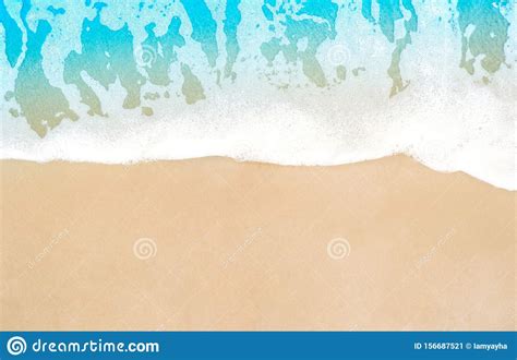 Summer Beach With Soft Wave Of Blue Ocean And Brown Sand Nature Top