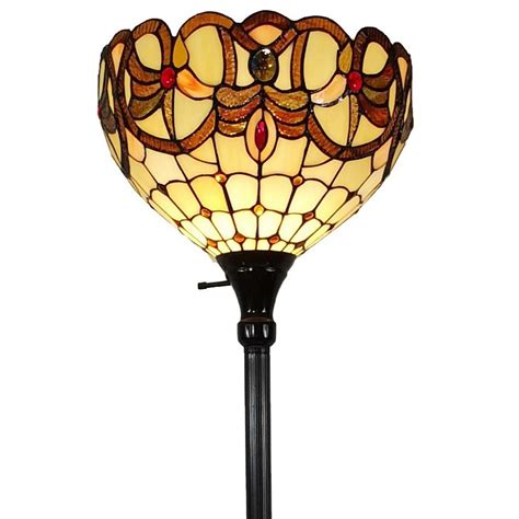 Tiffany Style Vintage Torchiere Floor Lamp 72 Tall