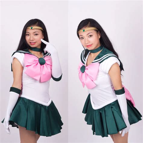 Sailor Moon Sailor Jupiter Kino Makoto Dress Cosplay Costume Green