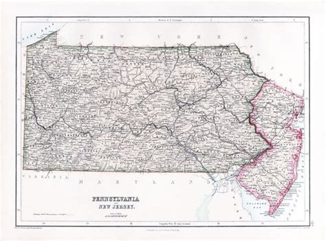 Map Of Pennsylvania And New Jersey From Blacks Atlas