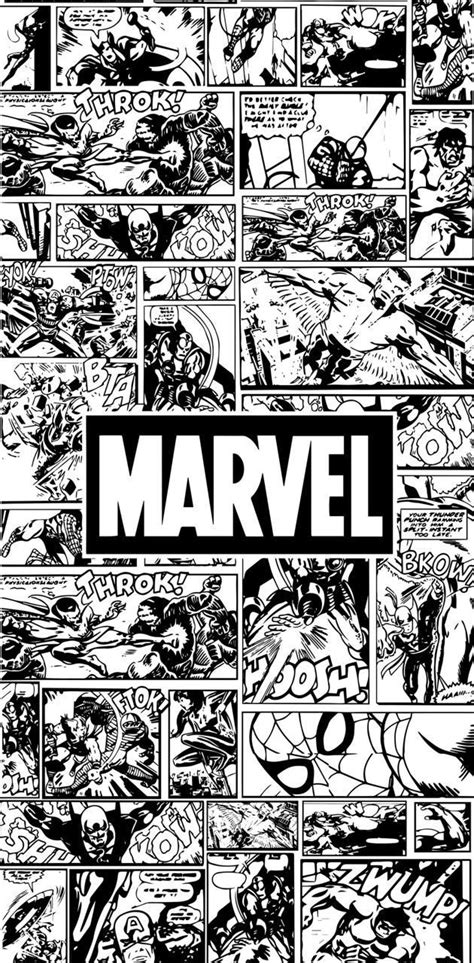 Black And White Comics With The Word Marvel On It