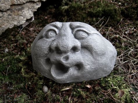 Garden Rock Face Concrete Garden Face Funny Face Rocks With