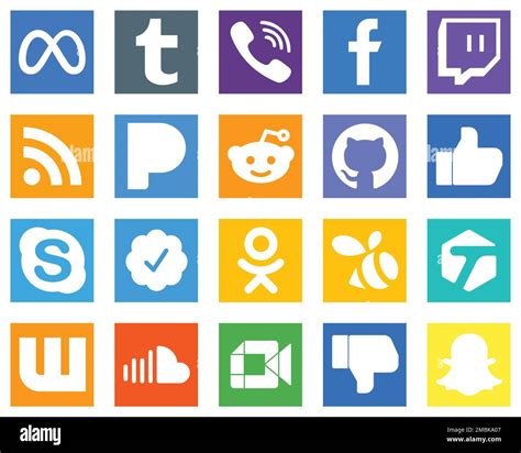 Versatile Social Media Icons Such As Skype Like Github And Pandora