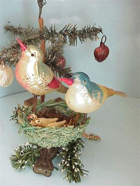 Vintage Bird Christmas Tree Ornaments