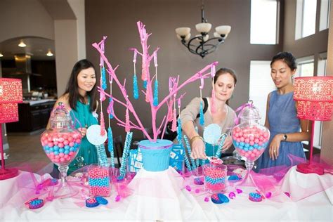 A Pink And Sky Blue Candy Bar Shower Blue Candy Bars Blue Candy