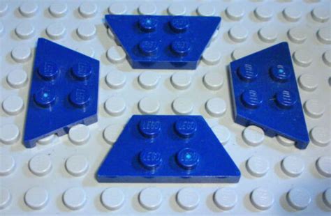 Lego Plate Slanted 2x4 Dark Blue 4 Piece 323 Ebay