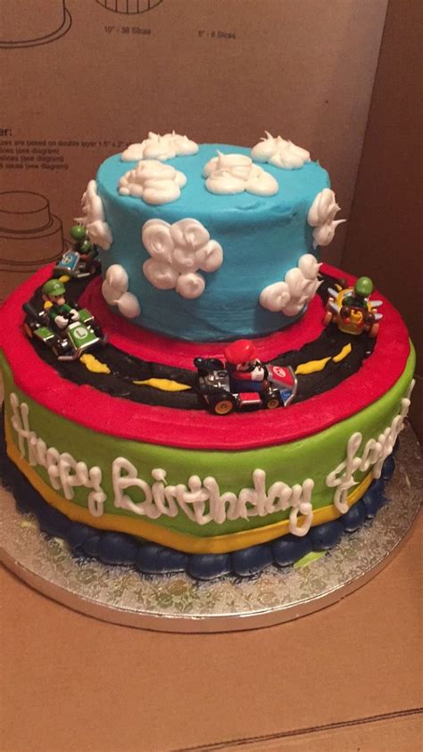 This is a 6 chocolate 'mud' cake filled with homemade chocolate ganache filling. Mario kart birthday cake | Cake, Birthday cake, Birthday