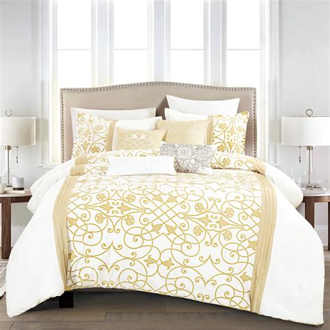 Hgmart 7 Piece Bedding Luxury Comforter Set Queen Size Yellow