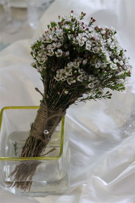 Wedding White Flowers Wax Flower Vintage Bouquet Flowers White