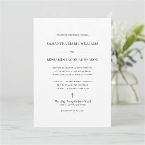 All In One Catholic Wedding Invitations With Rsvp Zazzle