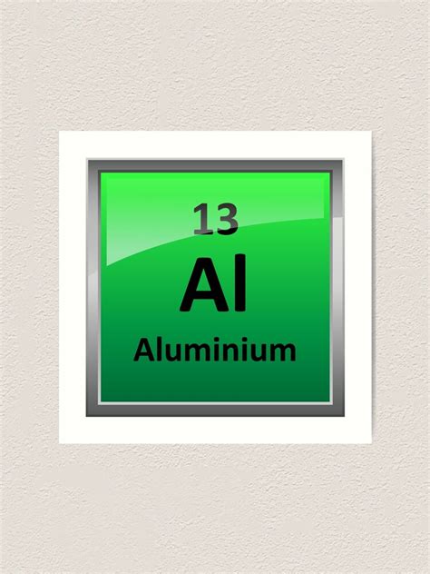 Aluminium Periodic Table Element Symbol Art Print For Sale By