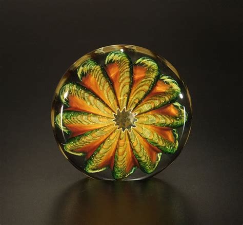 Topaz And Aventurine Paperweight By The Glass Forge Large Art Glass Paperweight Glass