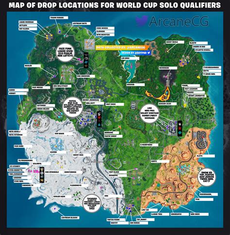 Map Of Drop Locations For All World Cup Qualifiers Solo