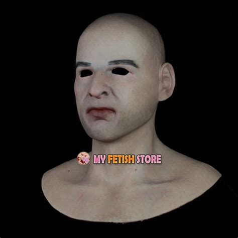 Sf N7 Crossdress Cosplay Realistic Human Face Silicone Male Full Head