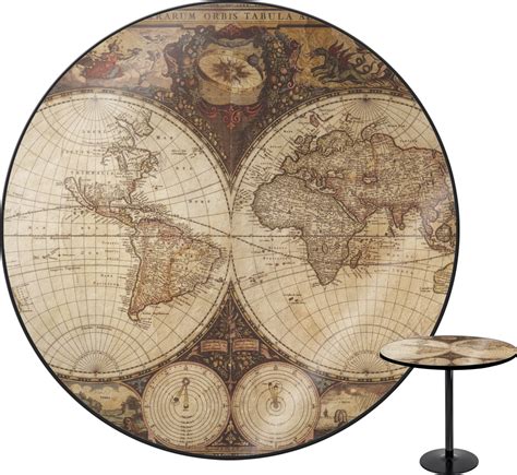 Custom Vintage World Map Round Table Youcustomizeit